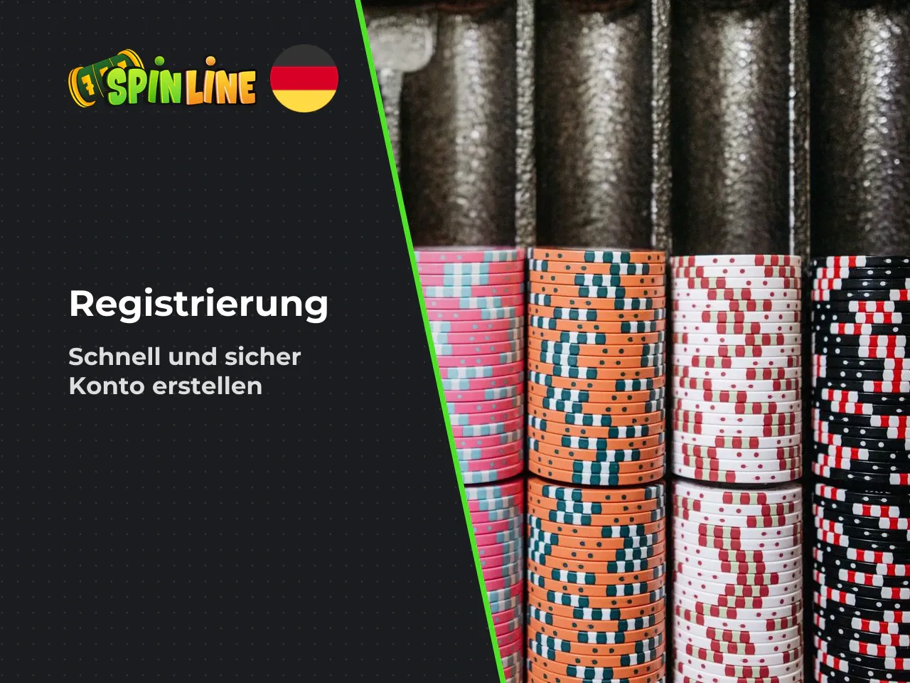 Neues Konto bei Spinline erstellen. Um