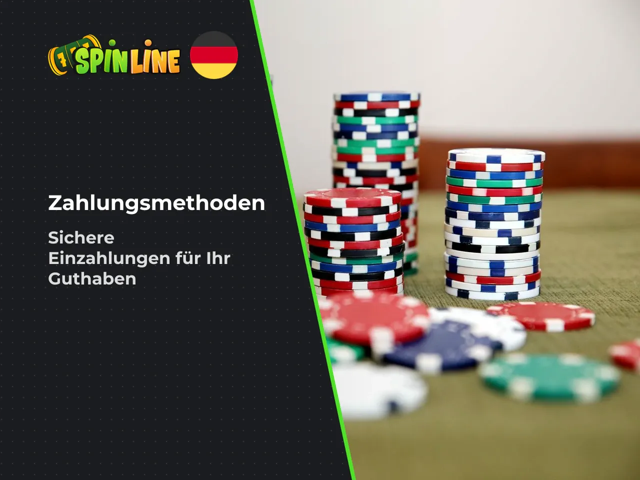 Zahlungsoptionen für die Einzahlung. Für das
