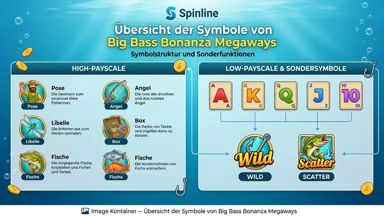 Big Bass Bonanza Megaways Symbol Übersicht